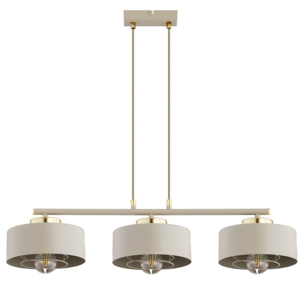 Brilagi - Lampadario a sospensione con cavo SPRING 3xE27/60W/230V beige/oro