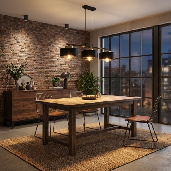 Brilagi - Lampadario a sospensione con cavo SPRING 3xE27/60W/230V nero/oro