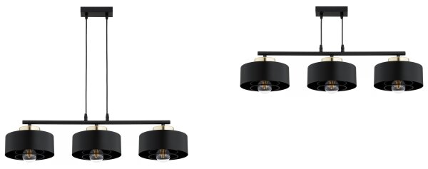 Brilagi - Lampadario a sospensione con cavo SPRING 3xE27/60W/230V nero/oro
