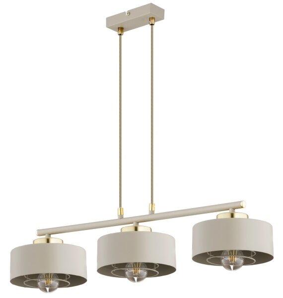 Brilagi - Lampadario a sospensione con cavo SPRING 3xE27/60W/230V beige/oro