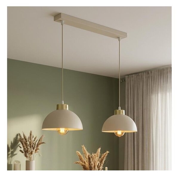 Brilagi - Lampadario sospeso con cavo MOON 2xE27/60W/230V beige/oro