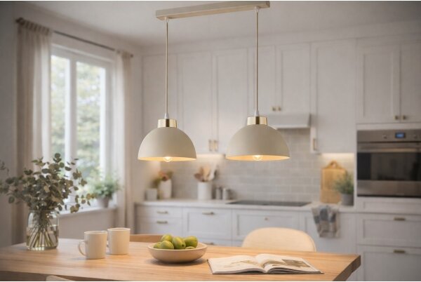 Brilagi - Lampadario sospeso con cavo MOON 2xE27/60W/230V beige/oro