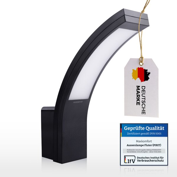 Lampada da esterno a LED senza rilevatore di movimento PIRIT nero - 15W, IP54, 900 lumen, 4000K bianco neutro - applique da esterno, lampada da esterno, luce d'ingresso