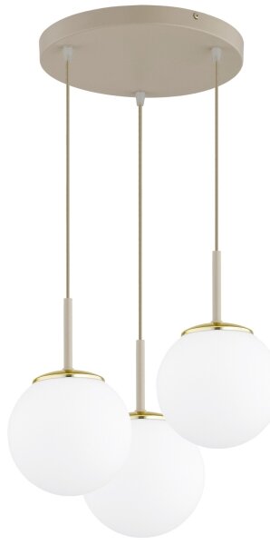 Brilagi - Lampadario a sospensione su cavo MILO ECRU 3xE27/60W/230V beige/oro