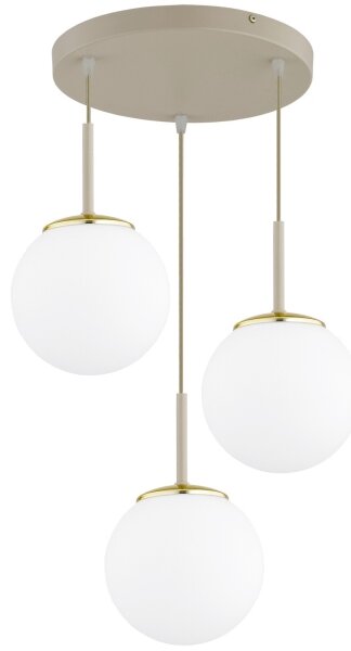 Brilagi - Lampadario a sospensione su cavo MILO ECRU 3xE27/60W/230V beige/oro