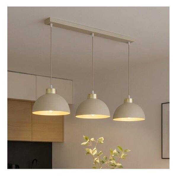 Brilagi - Lampadario a sospensione con cavo MOON 3xE27/60W/230V beige/oro