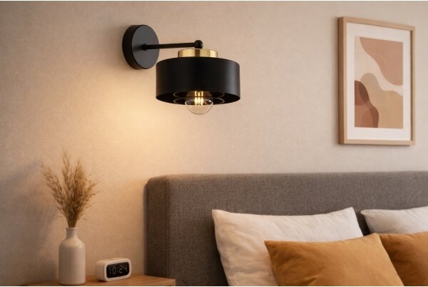 Brilagi - Lampada da parete SPRING 1xE27/60W/230V nera/oro