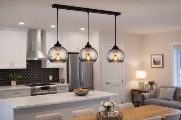 Brilagi - Lampadario a sospensione con cavo DIOR 3xE27/60W/230V nero/grigio fumé