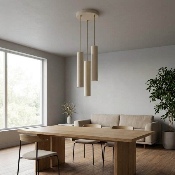 Brilagi - Lampadario a sospensione con cavo TUBE 3xGU10/15W/230V beige/oro