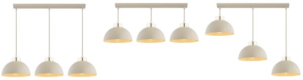 Brilagi - Lampadario a sospensione con cavo MOON 3xE27/60W/230V beige/oro