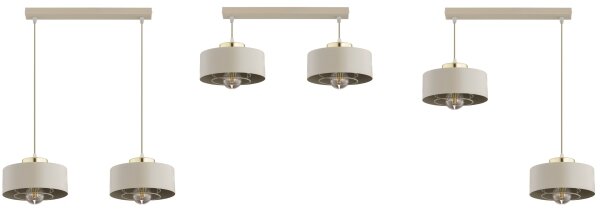 Brilagi - Lampadario a sospensione con cavo SPRING 2xE27/60W/230V beige/oro