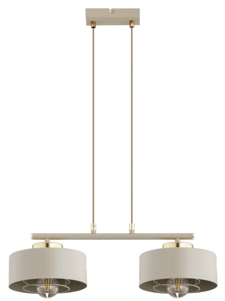 Brilagi - Lampadario sospeso con cavo SPRING 2xE27/60W/230V beige/oro