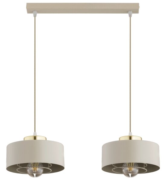 Brilagi - Lampadario a sospensione con cavo SPRING 2xE27/60W/230V beige/oro
