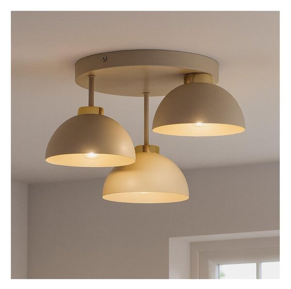 Brilagi - Lampadario da soffitto a plafone MOON 3xE27/60W/230V beige/oro