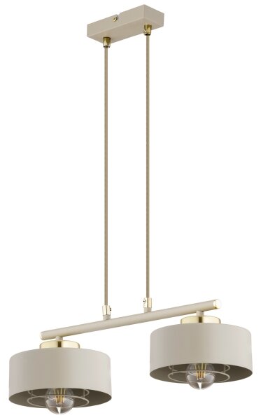 Brilagi - Lampadario sospeso con cavo SPRING 2xE27/60W/230V beige/oro