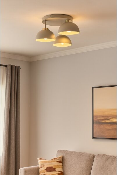 Brilagi - Lampadario da soffitto a plafone MOON 3xE27/60W/230V beige/oro