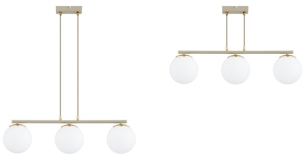 Brilagi - Lampadario a cavo MILO ECRU 3xE27/60W/230V beige/oro