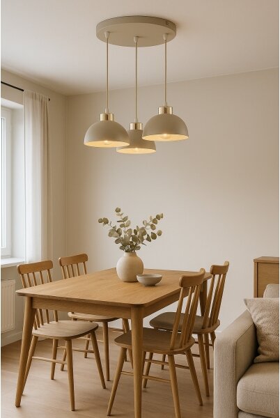Brilagi - Lampadario a cavo MOON 3xE27/60W/230V beige/oro