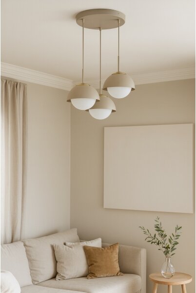 Brilagi - Lampadario su cavo COSMO 3xE27/60W/230V beige/oro