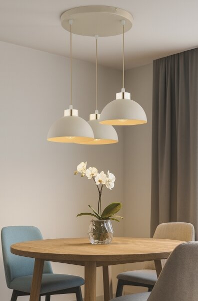 Brilagi - Lampadario a cavo MOON 3xE27/60W/230V beige/oro