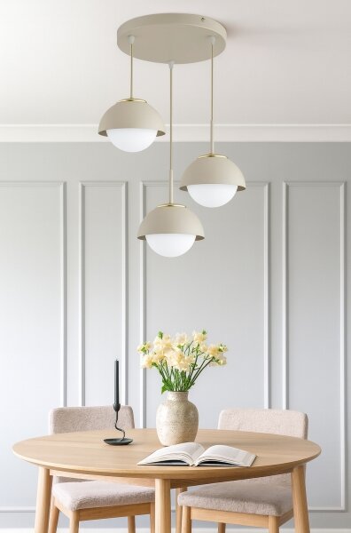Brilagi - Lampadario su cavo COSMO 3xE27/60W/230V beige/oro