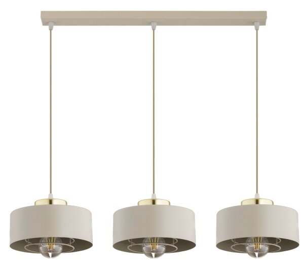 Brilagi - Lampadario a cavo SPRING 3xE27/60W/230V beige/oro