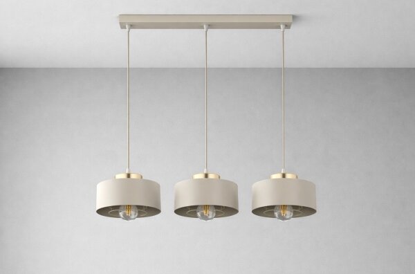 Brilagi - Lampadario a cavo SPRING 3xE27/60W/230V beige/oro