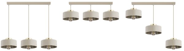 Brilagi - Lampadario a cavo SPRING 3xE27/60W/230V beige/oro