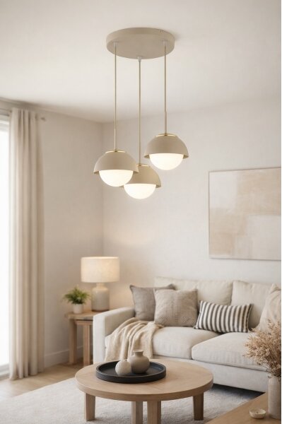 Brilagi - Lampadario su cavo COSMO 3xE27/60W/230V beige/oro