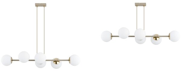Brilagi - Lampadario sospeso con cavo MILO ECRU 6xE27/60W/230V beige/oro