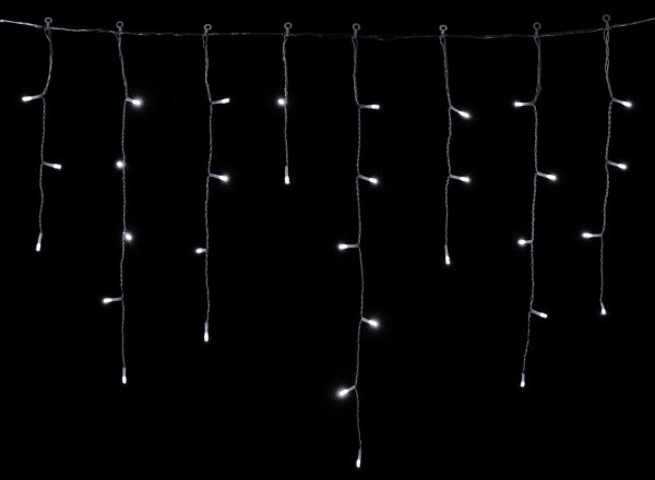 Aigostar - Catena luminosa natalizia LED da esterno, 300 LED/8 funzioni, 3xAA, 18 x 0,6 m, IP44, bianco freddo
