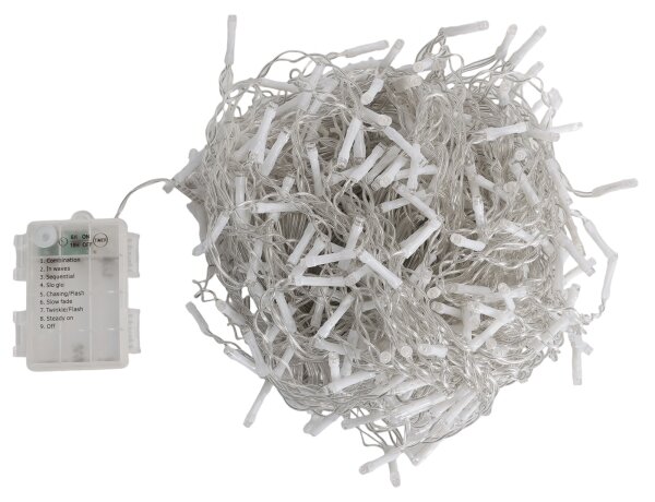Aigostar - Catena luminosa natalizia LED da esterno 300xLED/8 funzioni 3xAA 18x06m IP44 bianco caldo