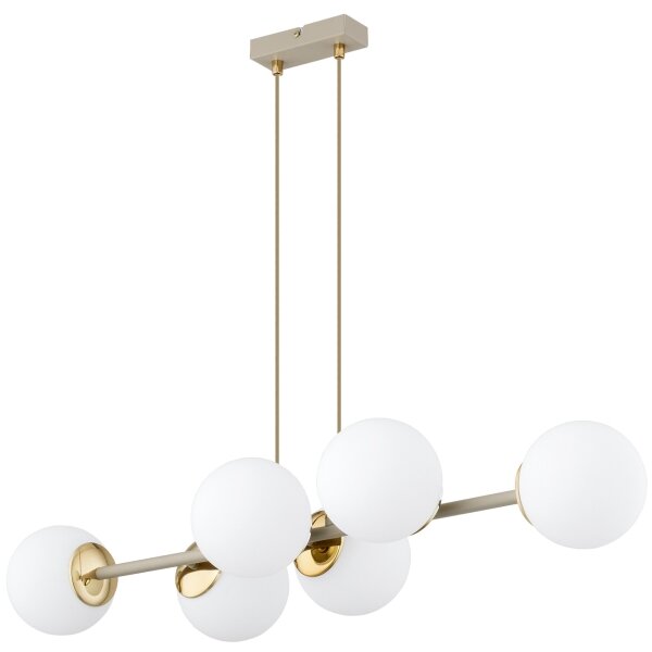 Brilagi - Lampadario sospeso con cavo MILO ECRU 6xE27/60W/230V beige/oro