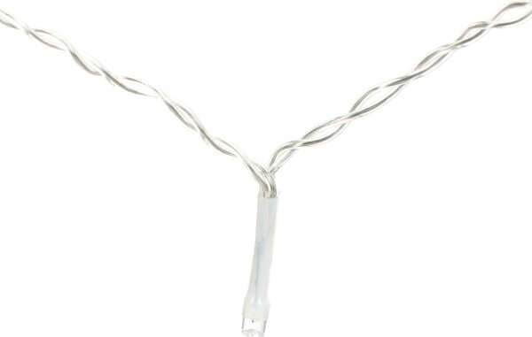 Aigostar - Catena luminosa natalizia LED da esterno, 300 LED/8 funzioni, 3xAA, 18 x 0,6 m, IP44, bianco freddo