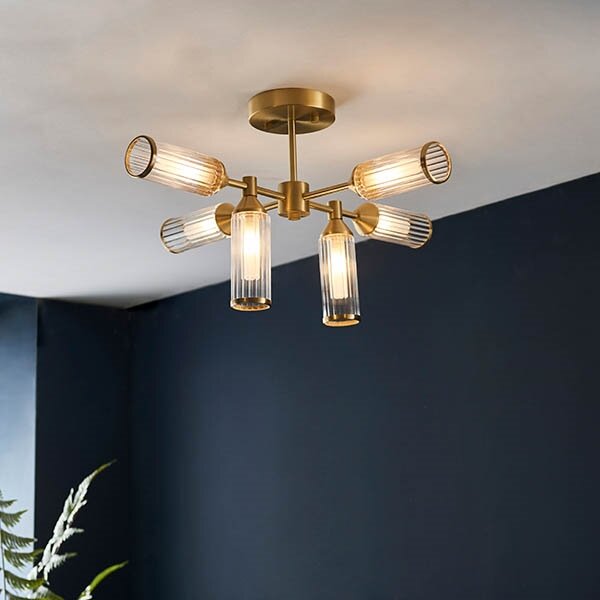Endon 92213 - Lampadario su asta TOUR 6xG9/3W/230V ottone