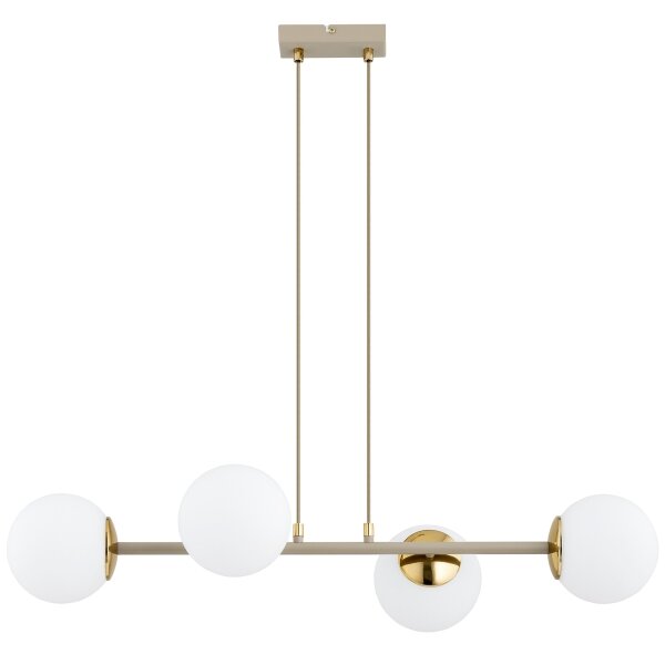 Brilagi - Lampadario a sospensione con cavo MILO ECRU 4xE27/60W/230V beige/oro