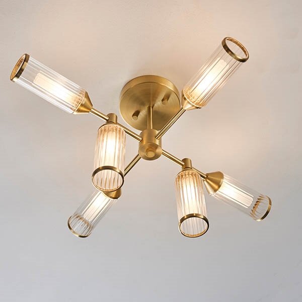 Endon 92213 - Lampadario su asta TOUR 6xG9/3W/230V ottone