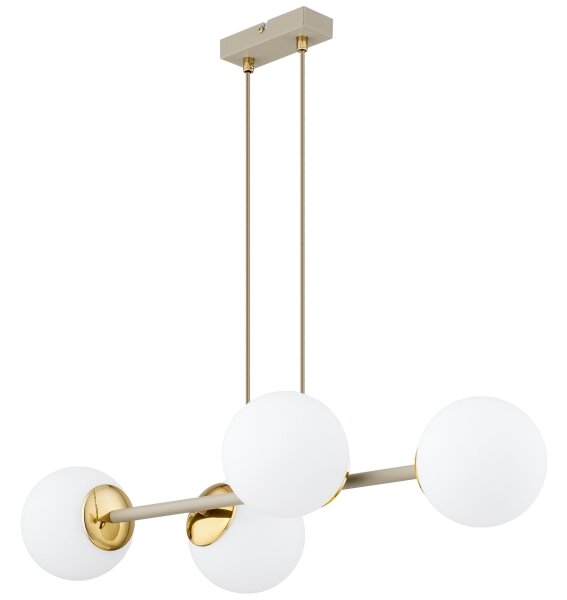 Brilagi - Lampadario a sospensione con cavo MILO ECRU 4xE27/60W/230V beige/oro