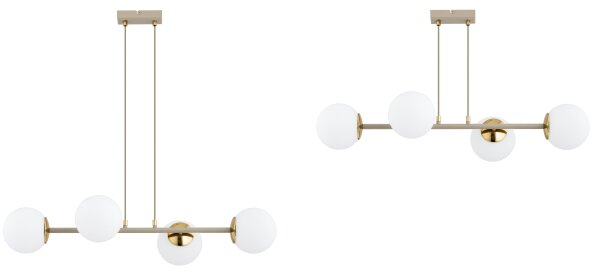 Brilagi - Lampadario a sospensione con cavo MILO ECRU 4xE27/60W/230V beige/oro