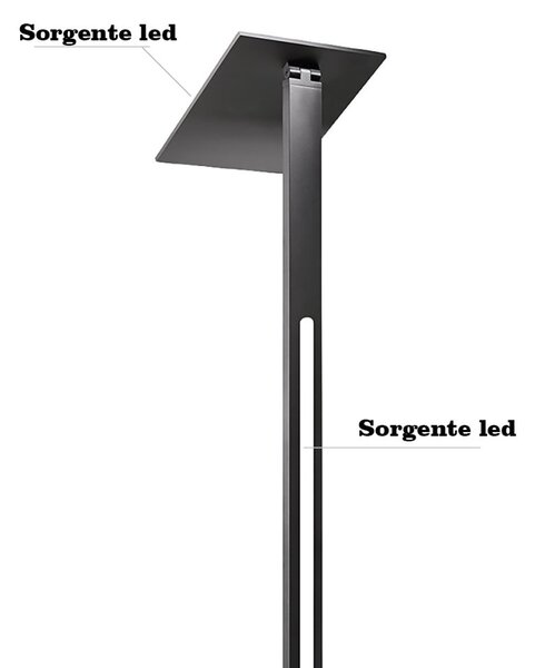 Piantana moderna led perenz quadra 8224 n ct led cct 3060lm dimmerabile orientabile - Perenz