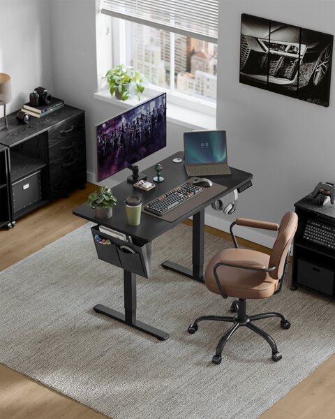 SONGMICS Scrivania elettrica regolabile in altezza 120cm 4 altezze nero
