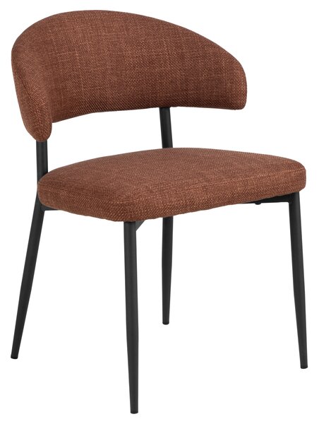IRIS Terracotta (tessuto Basel 44) – SEDIA IMBOTTITA TESSUTO INTRECCIATO PER SOGGIORNO/SALA DA PRANZO IN STILE LOFT