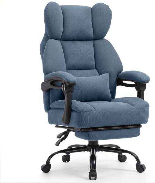 Sedia da gaming GTPLAYER, sedia da ufficio ergonomica con poggiapiedi e supporto lombare, poltrona direzionale ad alto schienale per persone alte, sedia da computer ampia e regolabile in altezza