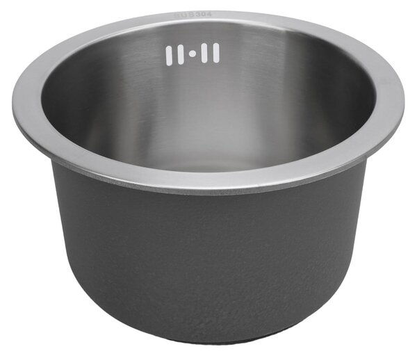 Lavello da incasso rotondo in acciaio inossidabile - 28 cm con scarico