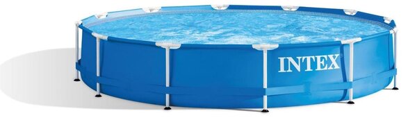 Piscina autoportante con struttura in metallo, dimensioni 366 cm x 76 cm, colore blu