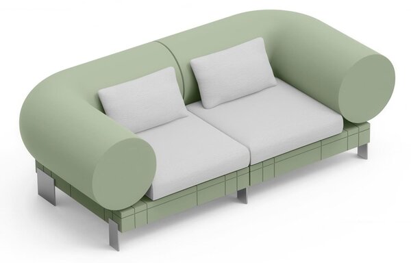 Divano componibile dallo stile pop Rhor Combo 2 Dimensioni 218x109x h 72 cm - Kg 68 Colore Giada