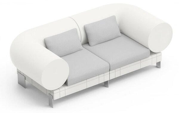 Divano componibile dallo stile pop Rhor Combo 2 Dimensioni 218x109x h 72 cm - Kg 68 colore perla