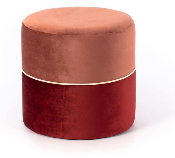 Pouf rotondo rosso bordeaux / Pouf in velluto / Pouf a quattro gambe / Pouf  rosso bordeaux / Pouf rotondo -  Italia