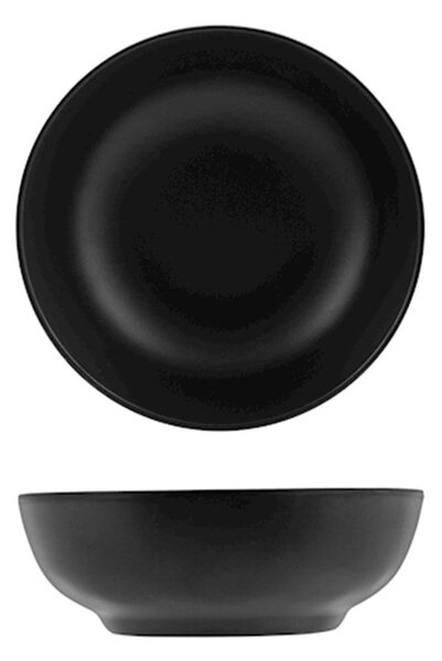 Set 6 coppette tonde Decoro Ardesia in melamina nera cm 10