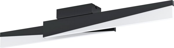 EGLO Lampada da soffitto LED Isidro, plafoniera dimmerabile, lampada da soggiorno, soffitto in metallo e acrilico in bianco e nero, bianco caldo, L 86 cm